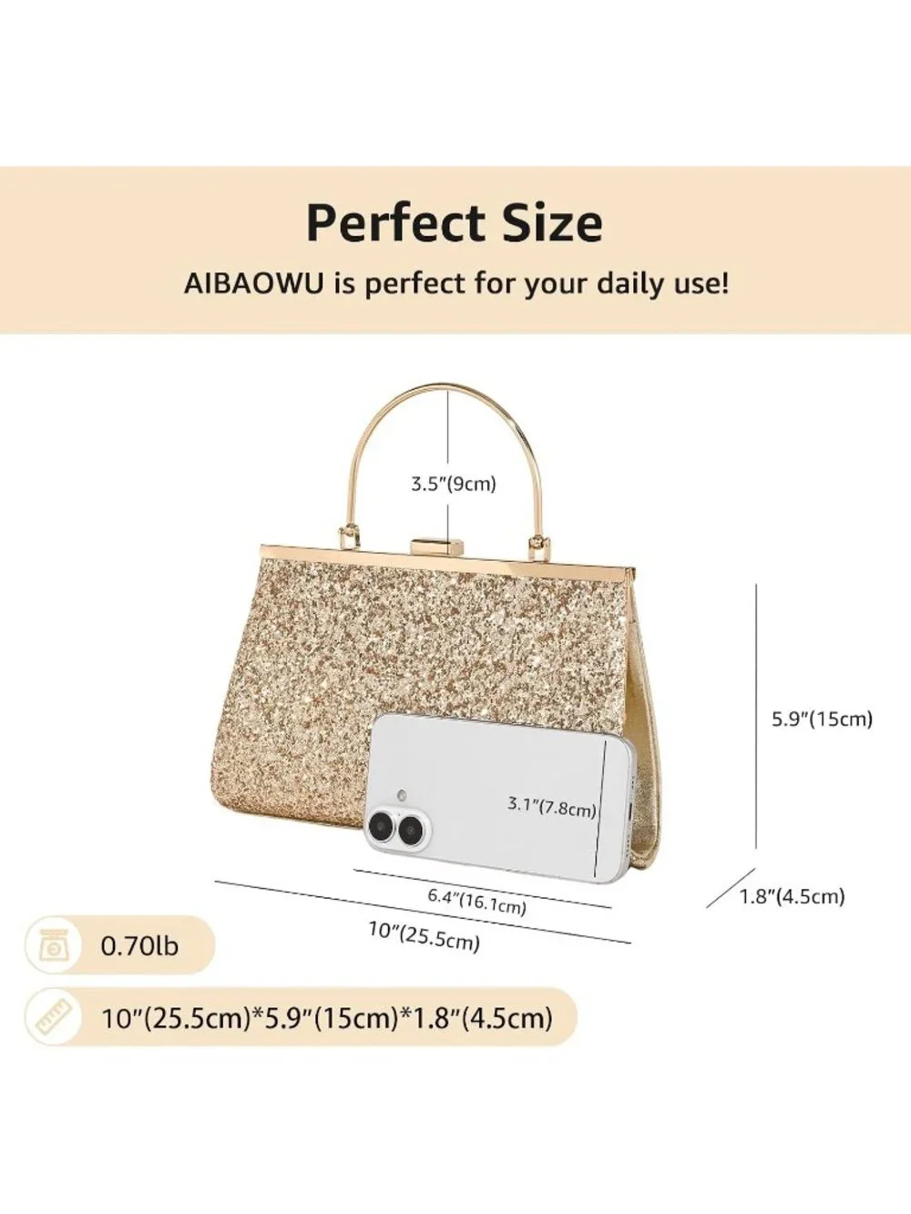 Women's Sequin Gold F Glitter Pleated Clutch Purse Sparkly Wedding Evening Bag